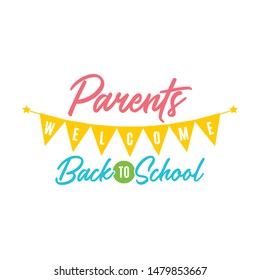 Welcome Back To School, Back To School Night, School Administration, School Classroom, Classroom Decoration, Vector Text Illustration Background