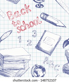 Welcome back to school pattern. Background with education elements