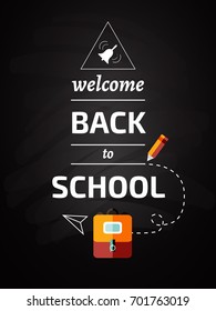Welcome back to school poster background, vector illustration