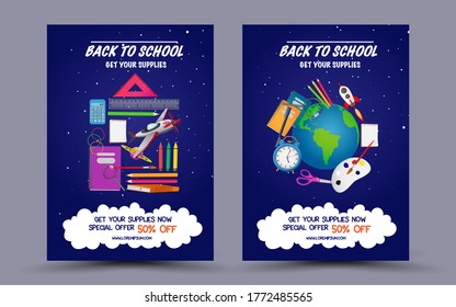 Welcome Back School Ready Study Stock Vector (Royalty Free) 1772485565 ...