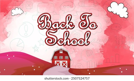 Welcome back to school Realistic background post design to boy and girl going to school  Education Background Design,Greeting Card, Cover, Banner. Vector illustration hand drawn accessories typography