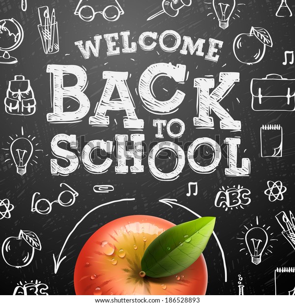 Welcome Back School Sale Background Red Stock Vector Royalty Free