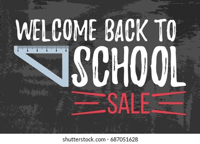Welcome Back to School Sale Typographic - Vintage Style Back to School.