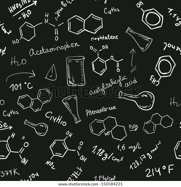 Welcome Back School Seamless Background Chemical Stock Vector (Royalty ...