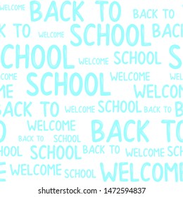 Welcome Back to school Seamless pattern with word cloud vector.