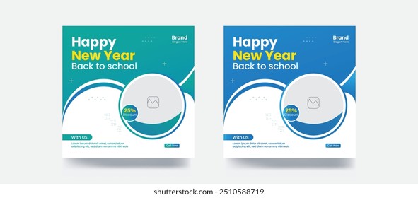 Welcome back to the school social media post kids banner design flyer template