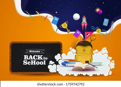 welcome back to school with space imagination.