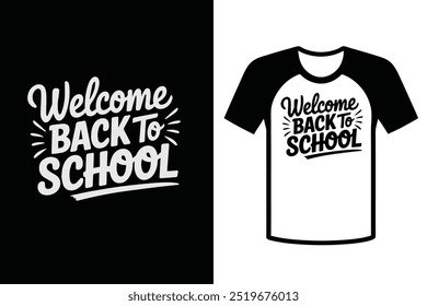 Welcome back to school, a sticker with typography, t-shirt design, and illustration