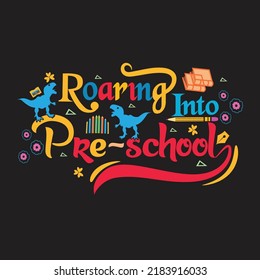 Welcome back to School t shirt design with School  elements or Hand drawn back to School typography design