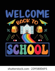 Welcome back to school t shirt print template 