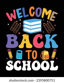 Welcome back to school t shirt print template 