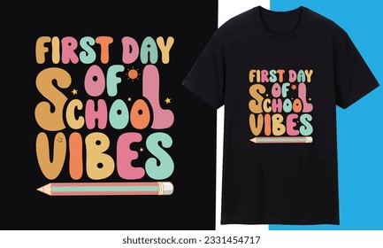 Welcome Back to School, Teacher Rainbow T-Shirt, This welcome back to school tee is fun and colorful with bold colorful writing and an illustration of a book , Black White Design For Your POD Business