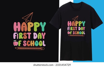 Welcome Back to School, Teacher Rainbow T-Shirt, This welcome back to school tee is fun and colorful with bold colorful writing and an illustration of a book , Black White Design For Your POD Business