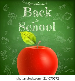 Welcome back to school template with apple. EPS 10 vector file included