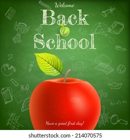 Welcome back to school template with apple. EPS 10 vector file included