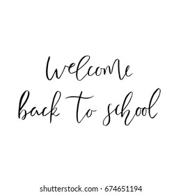 Welcome Back to School template for flyer, magazines, posters, book cover, banner. Vector background with hand drawn lettering. 