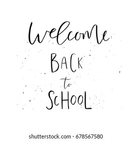 Welcome Back to School template for flyer, magazines, posters, book cover, banner. Vector background with hand drawn lettering. 