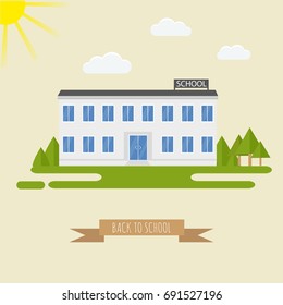 Welcome Back to School template for flyer, magazines, posters, book cover, banner. Vector background with hand drawn lettering. 