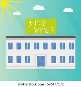 Welcome Back to School template for flyer, magazines, posters, book cover, banner. Vector background with hand drawn lettering. 