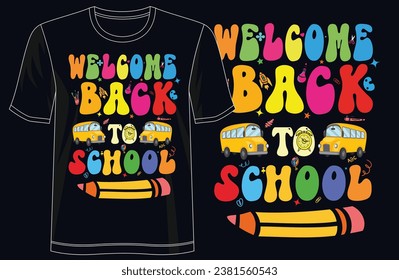 Willkommen zurück zur Schule - Trendy Kids_ T-Shirt Designs für einen stilvollen Start, T-Shirt-Designs, Schultage werden, Typografie, Vektorgrafiken, Grafiken für Kinder