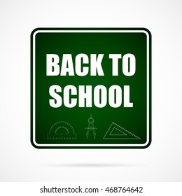 Welcome Back To School Typographical Background On Chalkboard With School Elements