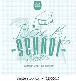 Welcome back to school typography background l Vector illustration.