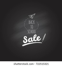 Welcome back to school vector banner, poster .Hand drawn elements. School supplies.Sale