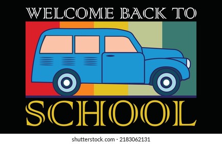  Welcome Back to School Vector Colorful Illustration in Black Background