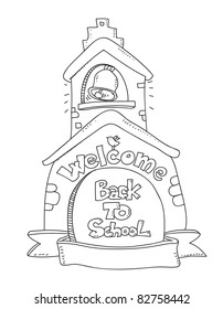 welcome back to school vector coloring illustration