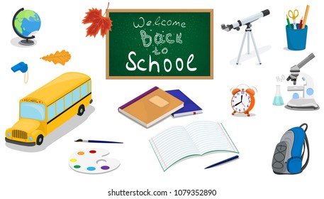 Welcome back to school, vector illustration