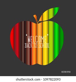 Bienvenido de vuelta a la escuela, ilustración vectorial.
