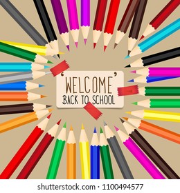 Bienvenido de vuelta a la escuela, ilustración vectorial.