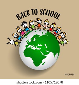Welcome back to school, vector illustration.