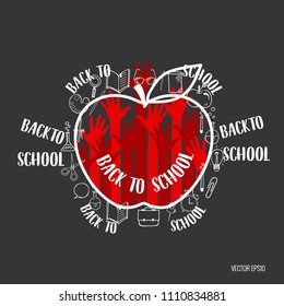 Welcome back to school, vector illustration.