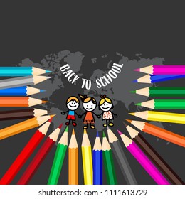 Welcome back to school, vector illustration.