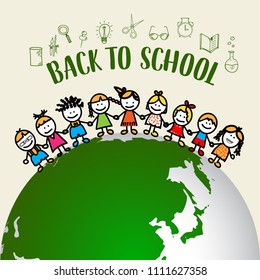 Welcome back to school, vector illustration.