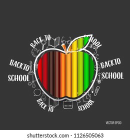 Bienvenido de vuelta a la escuela, ilustración vectorial.