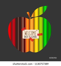 Bienvenido de vuelta a la escuela, ilustración vectorial.