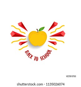 Bienvenido de vuelta a la escuela, ilustración vectorial.