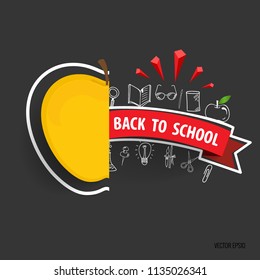 Welcome back to school, vector illustration.