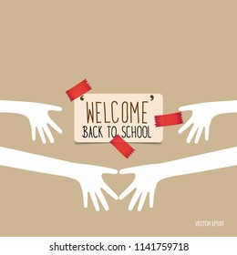 Bienvenido de vuelta a la escuela, ilustración vectorial.