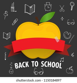 Welcome back to school, vector illustration.