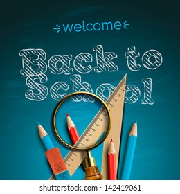 Welcome back to school, vector illustration.