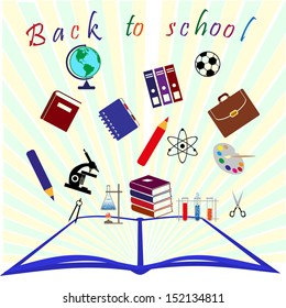 Welcome back to school, vector illustration.