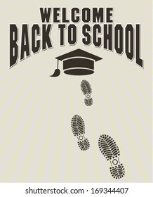 welcome back to school, vector illustration. 