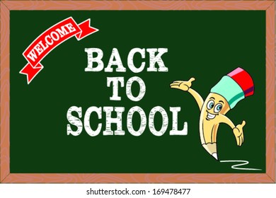 welcome back to school, vector illustration. 