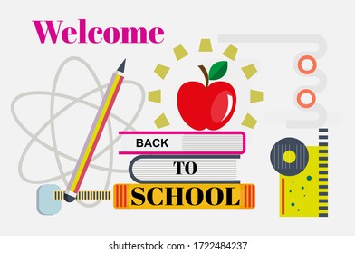 Welcome Back to school vector illustration