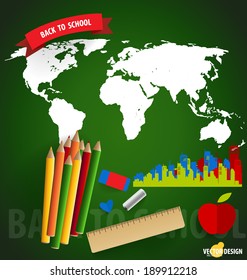 Welcome back to school, vector illustration.