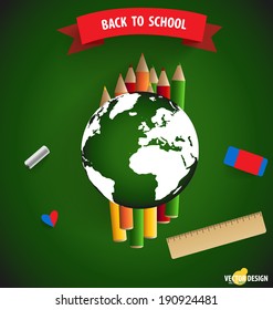 Welcome back to school, vector illustration.