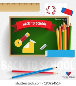 Welcome back to school, vector illustration.
